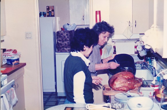 Cora and mom tgiving early 80s