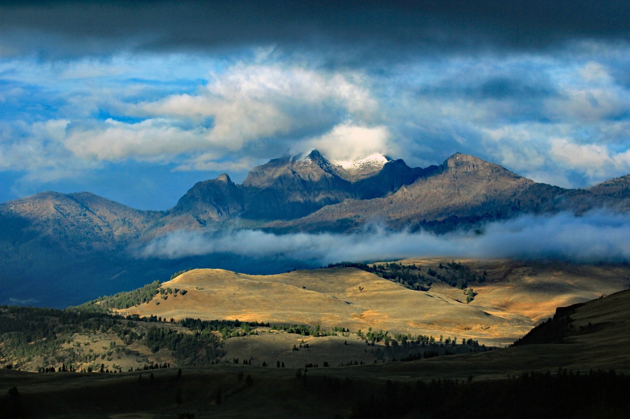 clouds over mountains