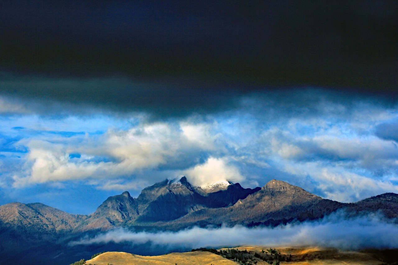 dark clouds mountains