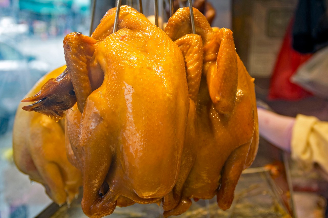 Chickens in the window